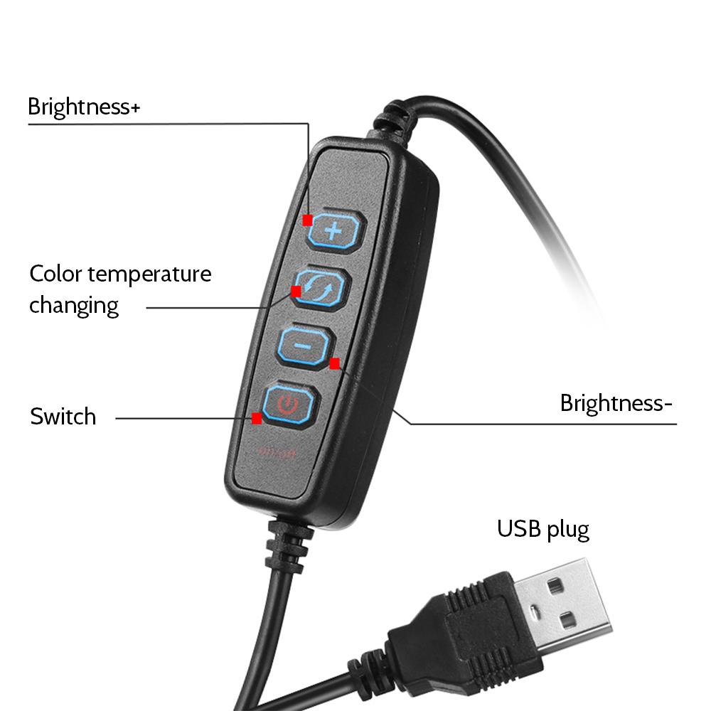 

DC5V 5W 64 LED Світло Кругла Лампа для Селфі Камери з Телескопічним Штативом Діаметр 200 мм Ширина Живлення від USB 10 type 3 чорний