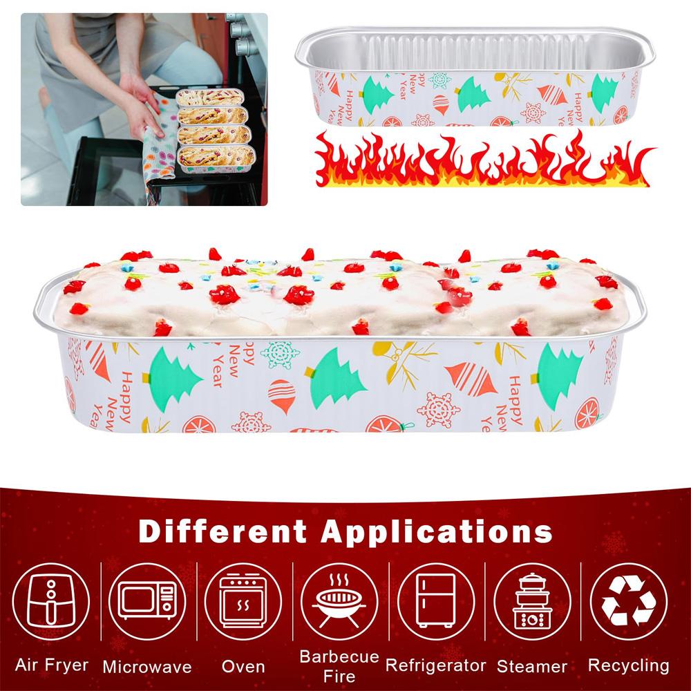 Mini Cake Pan with Lid Mini Baking Pan Aluminum Foil Long Baking Cup Disposable Aluminum Foil Bakaing Pan Brownie Cake Liner