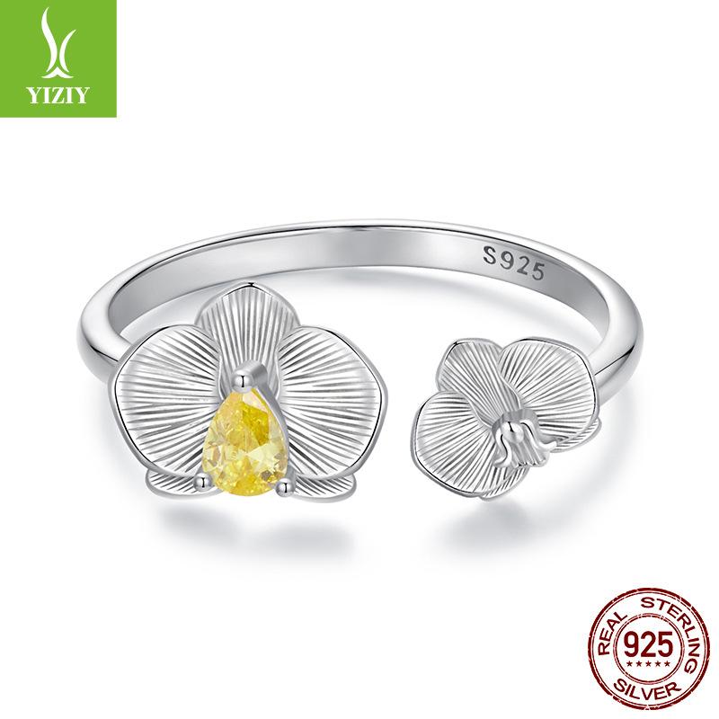 S925 Sterling Silver Phalaenopsis Open Ring Fashionable Exquisite Versatile Small Exquisite Ring