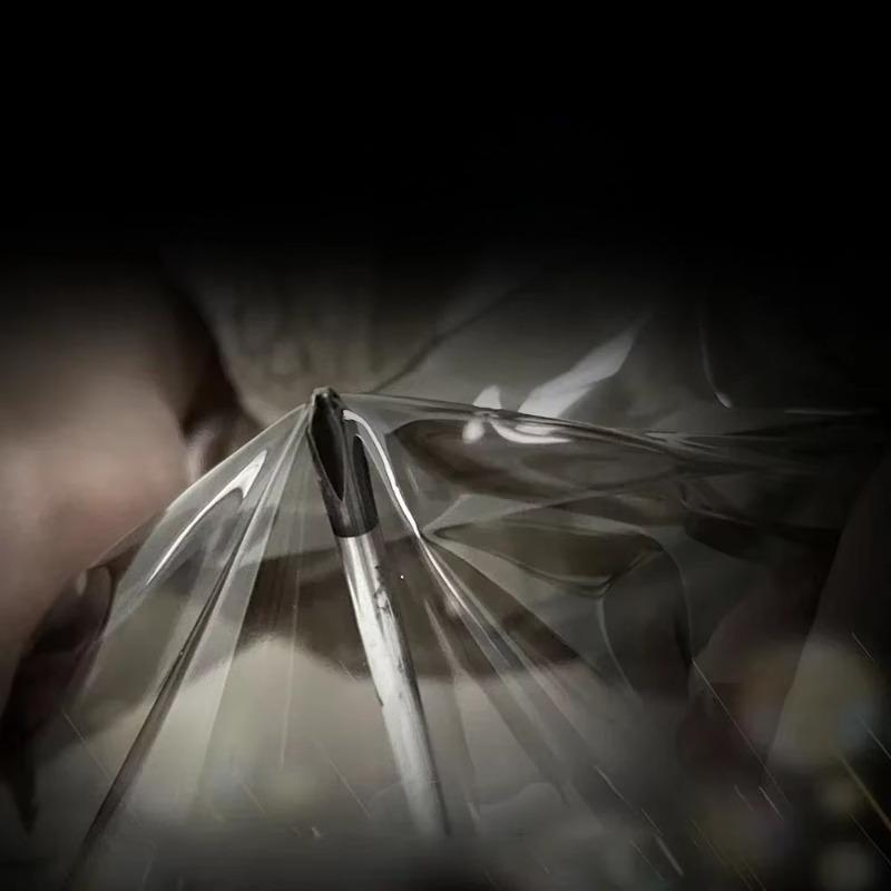 Light Smoke Headlight Film - Glossy TPU Taillight Wrap for Car Transparent Light Black Tint w/UV Protection & Scratch Resistance