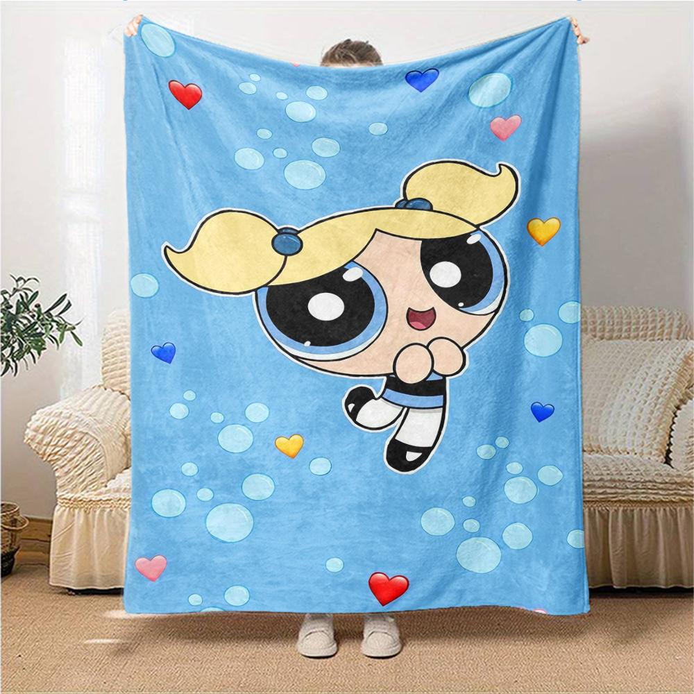1Pc Powerpuff Girls Blanket For Couch Bed Plush Cozy Fuzzy Blanket Super Soft Warm Blankets For Fall And Winter 0918295