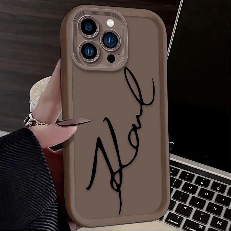 Lovely Fashion K-Karl Cat Case For iPhone 14 17 Air 16 16E 15 13 12 11 Pro Max X XS X S Max XR SE 2020 SE4 7 8 Silicone Cover