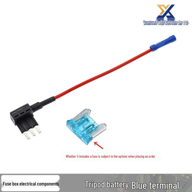 Car PTO Power Cord Socket with Fuse Box for Non-Destructive Wiring, Medium Small Mini with Long Leg