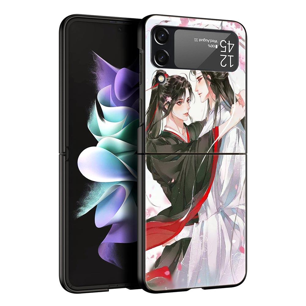 Anime Mo Dao Zu Shi Cute Z Flip 4 Phone Case For Samsung Z Flip 3 5G Black Hard Shell Galaxy ZFlip3 ZFlip5 Cover Folding Luxury