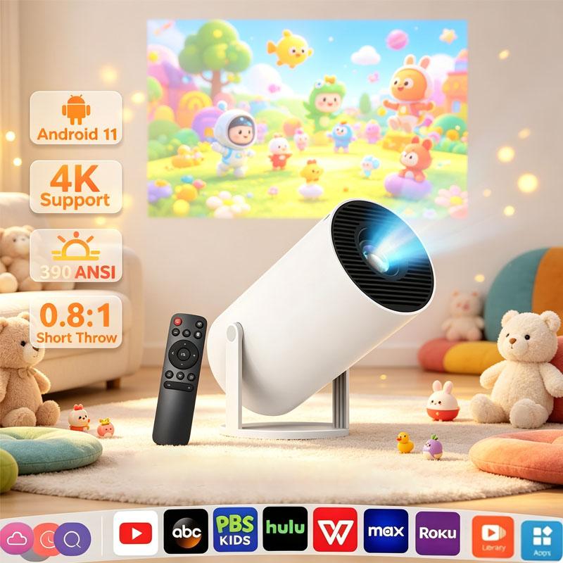 New Mini HY300 Projector 4K Android 11 Wifi6 290ANSI Allwinner H713 BT5.0 1080P 1280*720P Cinema Outdoor Portable Projetor