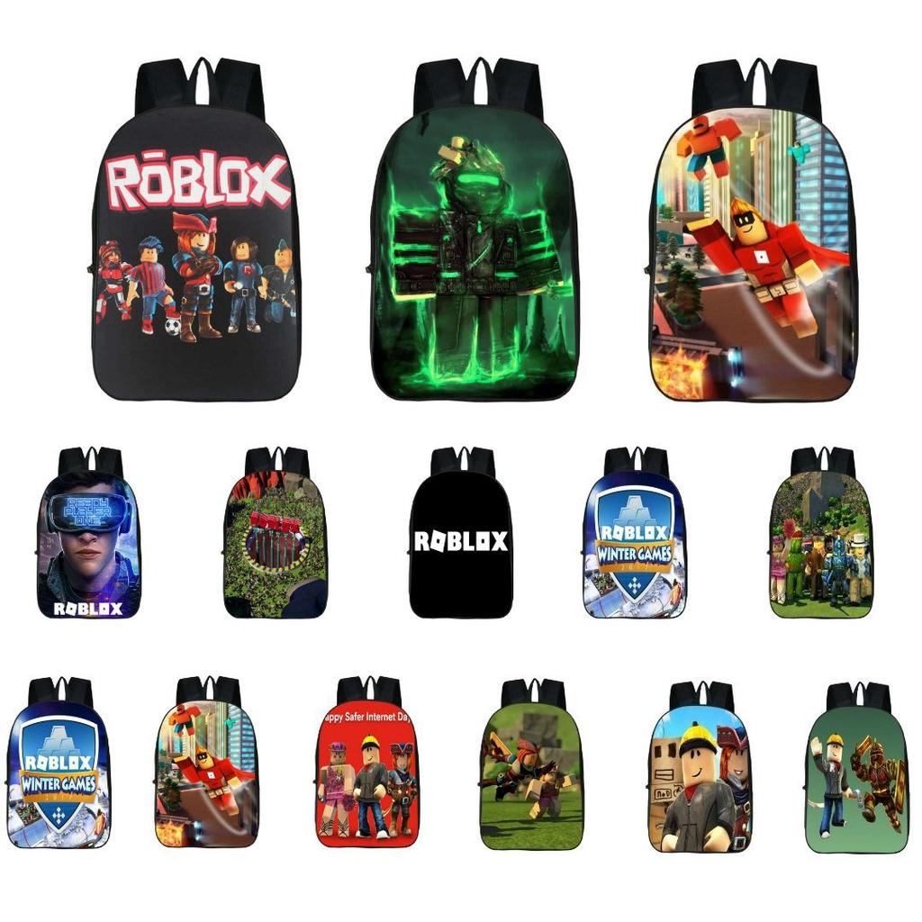 Roblox Pattern Kids School Backpack With Large Capacity And Durable Polyester Material