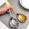 Shell Spoon Stainless Steel Hammer Pattern Public Spoon Restaurant Luxury Home Use Kitchen Utensils