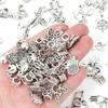 Louleur 10pcs Antique Silver Color Pendants Charm Big Hole Pendant For Jewelry Making DIY Gifts Bracelet Necklace Accessories