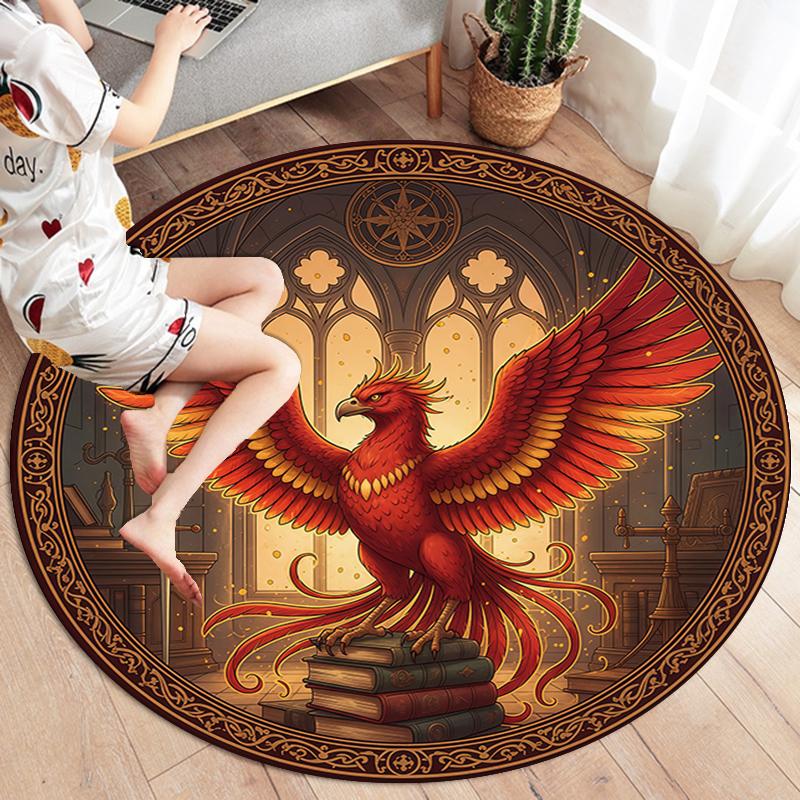 Magic Elf Round Area Rug,Carpet Rug for Living Room Bedroom Sofa Playroom Decor,Non-slip Floor Mat