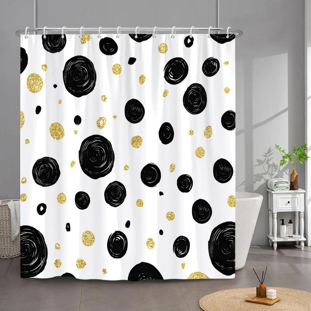 Simple Line Geometric Modelling Shower Curtain Modern Creative Art Home Bath Curtains Polyester Fabric Bathroom Decor With Hooks
