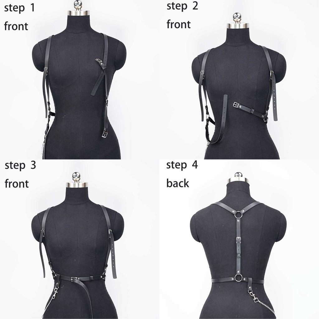 Women's Black Leather Corset Belt: Fashionable Chain Buckle Design | Adjustable Waistband for E-Girl Gothic Punk Rock Outfits