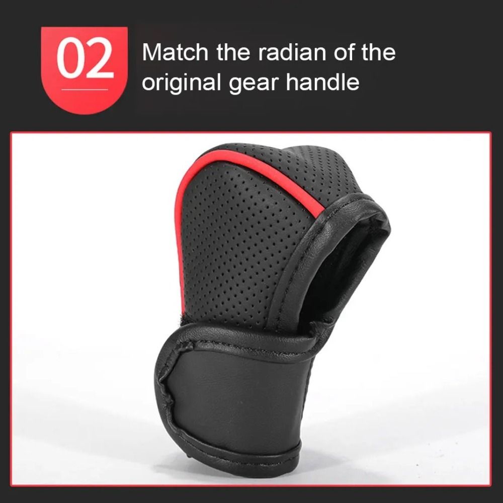 Non-Slip Gear Shifter Knob Covers Genuine Leather Gear Sleeve Protector  Handle Stick Head