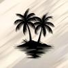 Tropical Beach Metal Wall Art Palm Tree Silhouette Iron Decor Coastal Living Room Bedroom Housewarming Gift