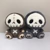 Plush Skull Doll Halloween Decoration Soft Stuffed Toy Skeleton Figure Sitting Pose Indoor Outdoor Display Collectible