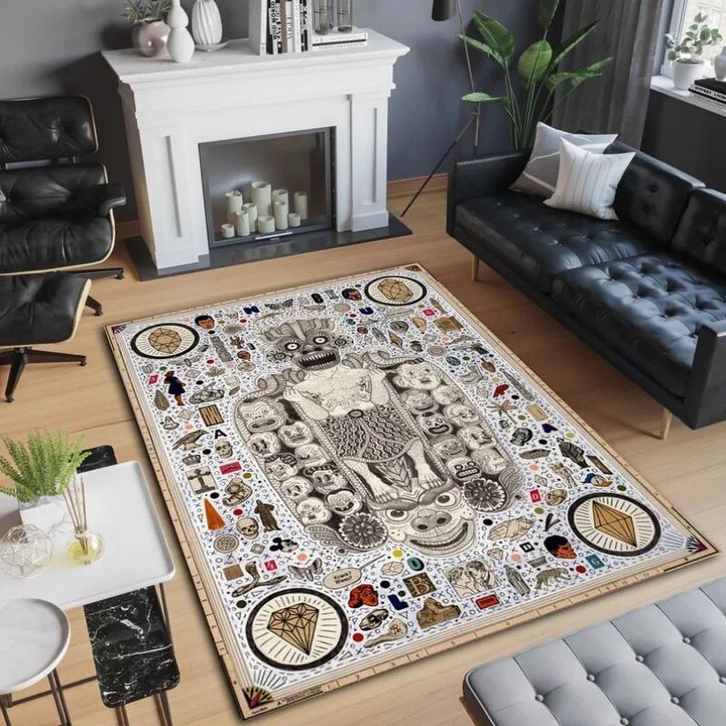 Modern Abstract Tiger Totem Carpet For Living Room Kitchen Home Decor Floormat Bedroom Entry Door Mat Bedside Sofa Foot Mats