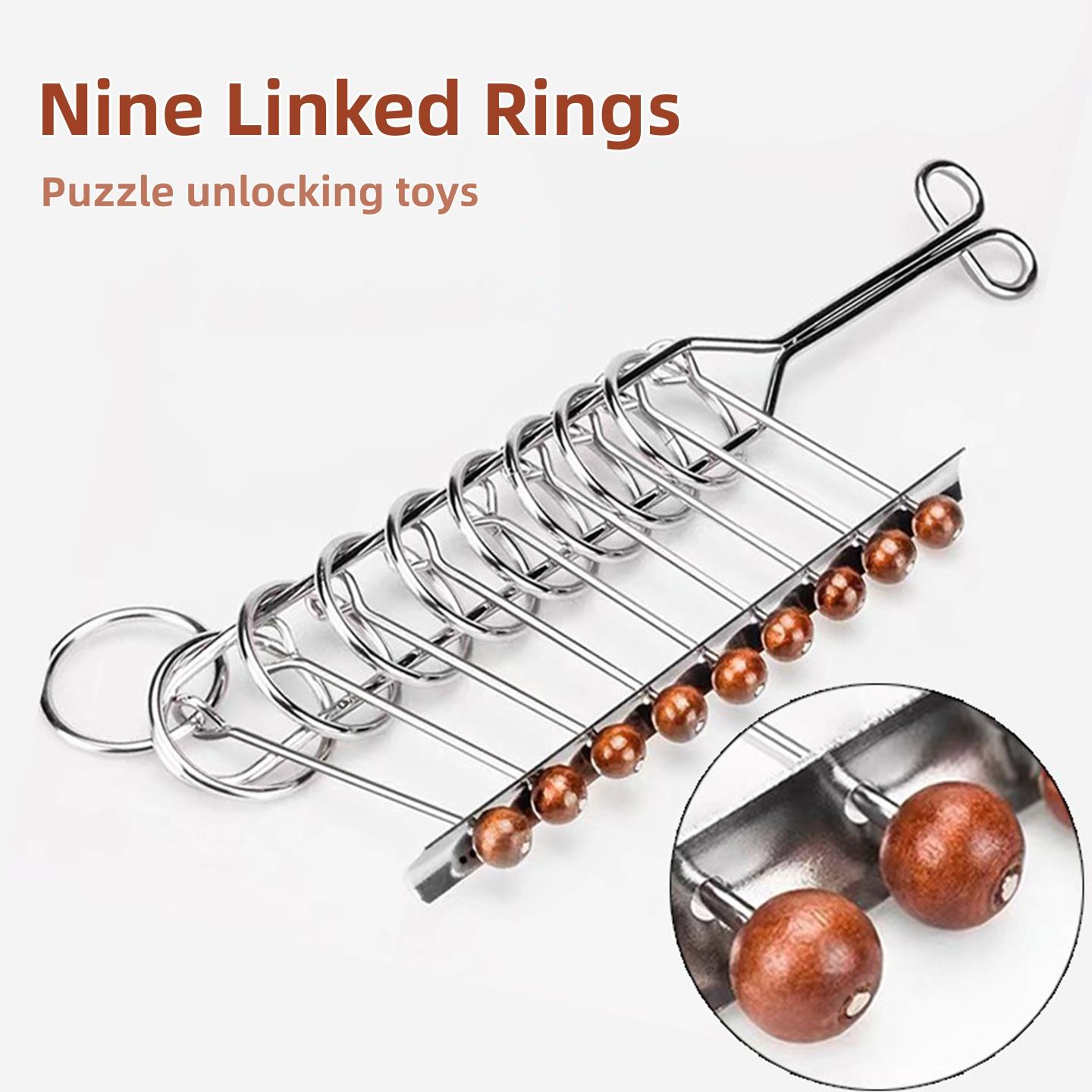 Fashnics Puzzle Toy Nine Rings Intelligent Unlocking Toy Student Gift Children's Thinking Training Stainless Steel Luban Lock