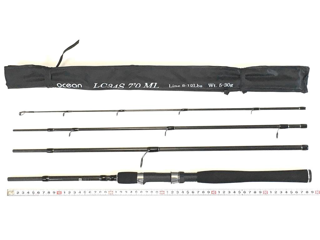 ocean LC34S Spinning Lure Rod 7'0ML Medium-Light Action, 4-Piece