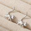 2pairs Adorable Feline Earrings, Stylish And Elegant Presents, Animal-Themed Jewelry, Made of Copper, Hypoallergenic, Perfect for Birthdays
