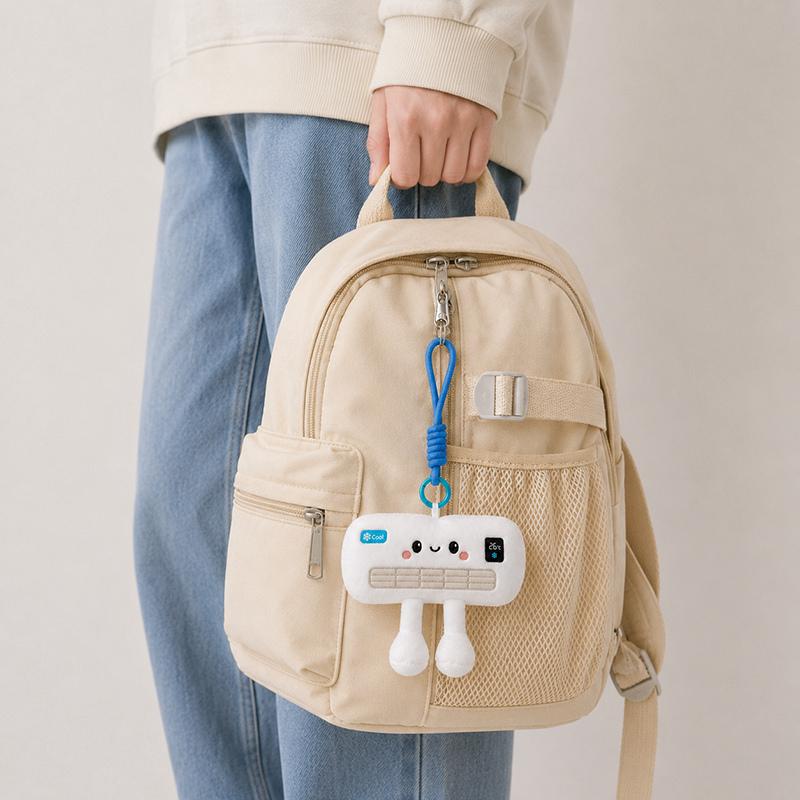 Kawaii Simulated Air Conditioner Plush Toy Keychain Soft Stuffed Home Appliance Doll Pendant For Bag Decor