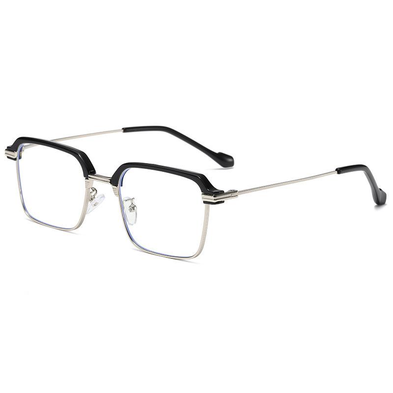 Anti-Blue Light Discoloration Myopia Glasses Boys And Students Big Face Square Glasses Frame Flat Glasses Women'S Trend Frame Hair