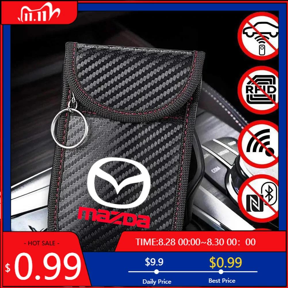 2025 Chaud Pour Mazda Skyactiv 3 5 6 Axela Atenza CX 5 CX3 MX5 Étui Bloqueur de Signal de Clé de Voiture Cage de Faraday Pochette Porte-clés Sans Clé RFID Bloc