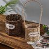 Grass Weaving Storage Basket Handmade Gift Basket Storage Supplies Flower Basket  Festival