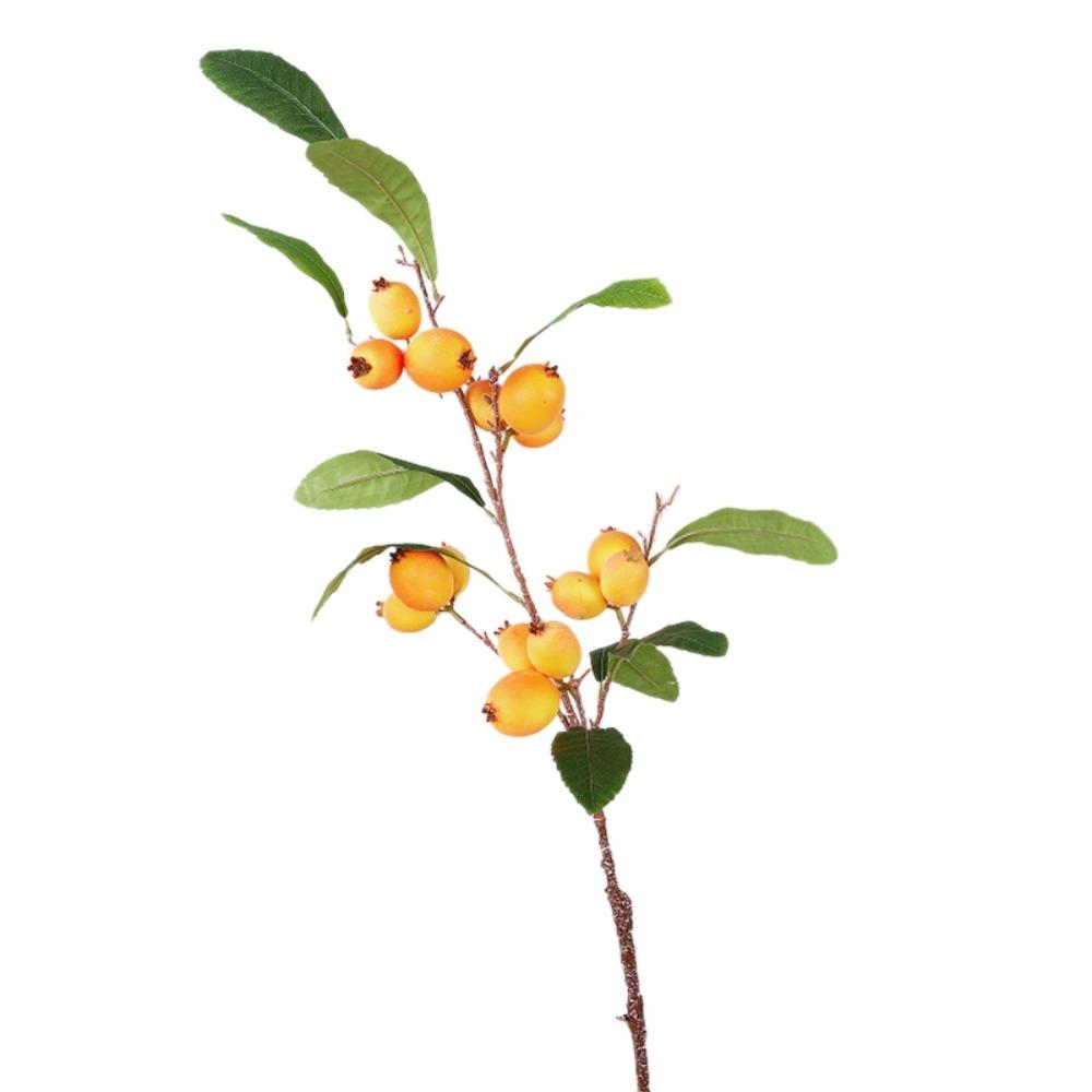 Luxury Artificial Loquat Fruit Branch Faux Loquat Fake Plants Simulation Fruit Tree  Gift