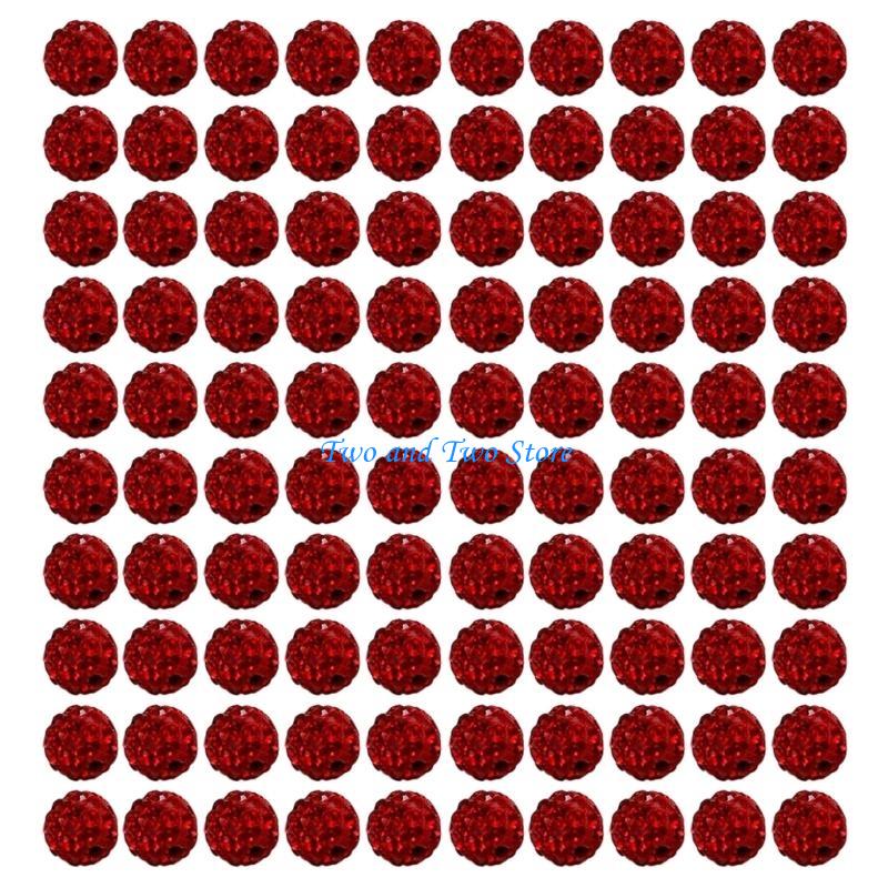 HX6F 100pcs 10mm Disco Ball Clay Beads Round Diamond Clay Bead Jewelry Craft Supplies