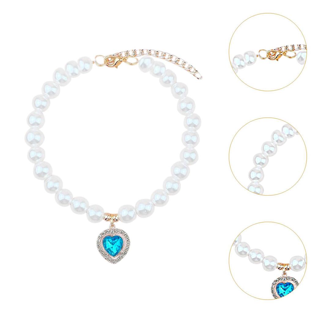 Hund Katze Perlenkette Verstellbares Zubehör Eleganter Haustierschmuck für weibliche