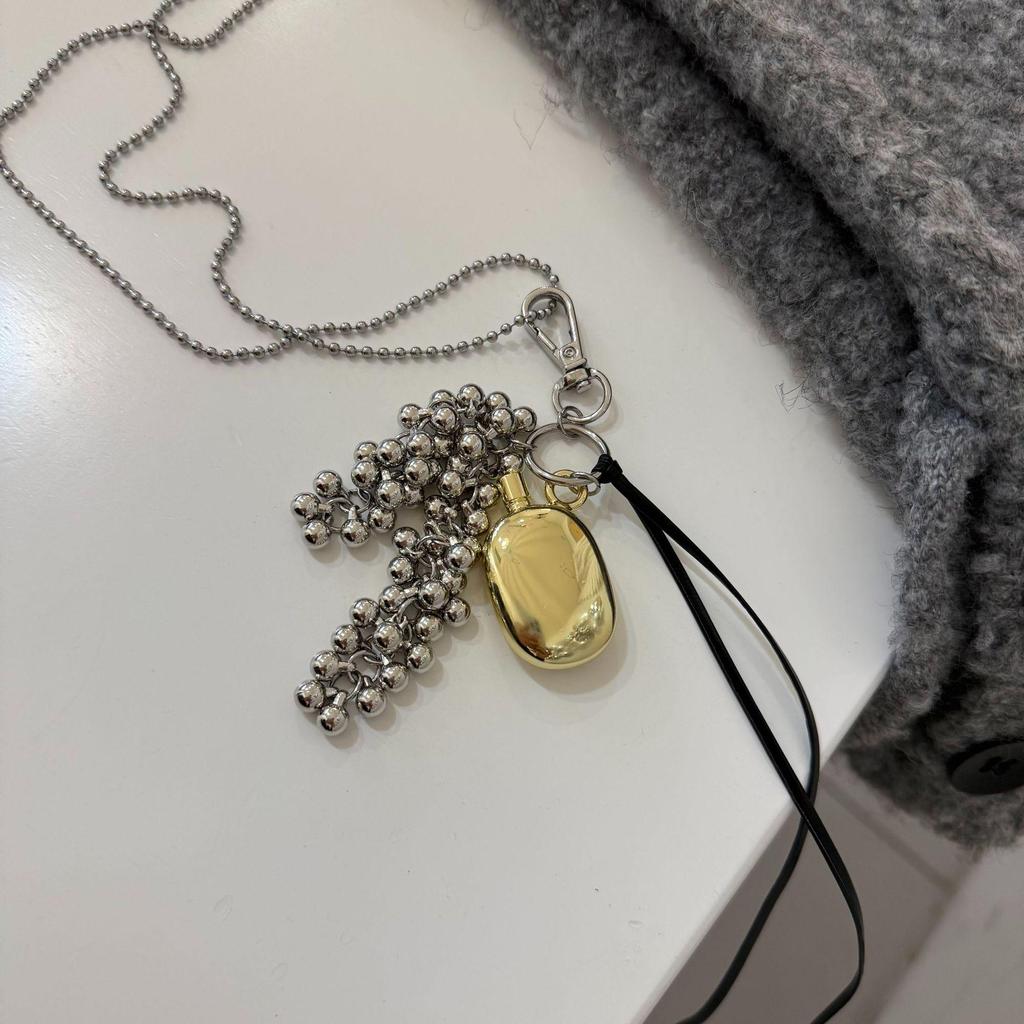Blogger-Style Water Bottle Pendant Necklace with Safety Buckle - Minimalist Metal Chain for Women