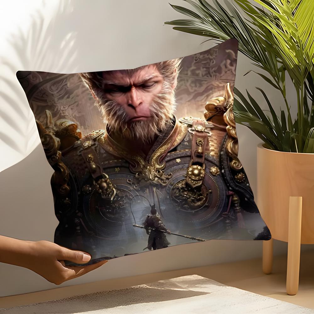 Journey to the West BBlack Myth Wukong Linen Cushion Covers For Decorative Sofa Home Pillows Case Car Chair Pillows Cases