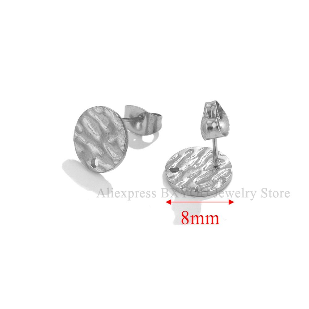 10pcs Round Stainless Steel Gold Plated Earrings Making Supplies Hooks Connectors Earring Posts Studs Pins Findings Components