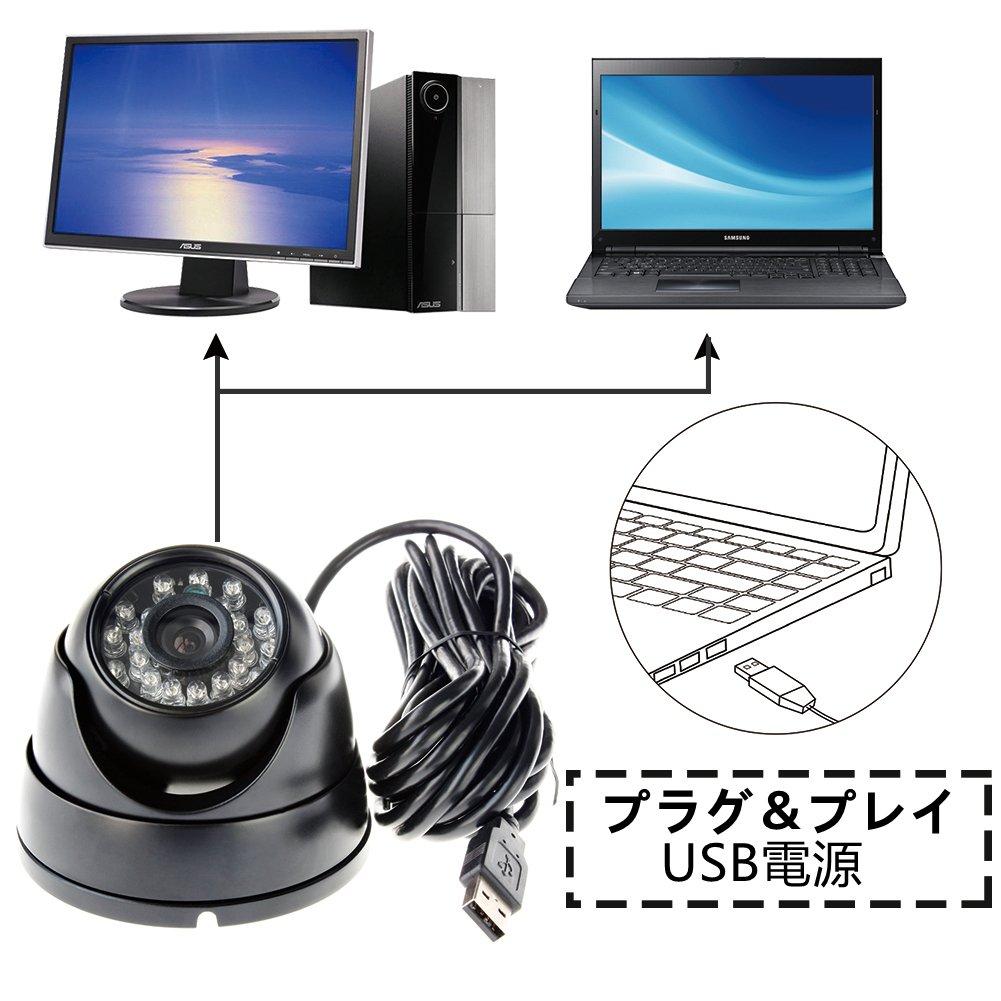 ELP CCTV USB Dome Camera 720P Security Camera Indoor Dog Cat Dome IP Cam with Night Vision Waterproof Dome Camera Outdoor Metal Housing 24 Full Day