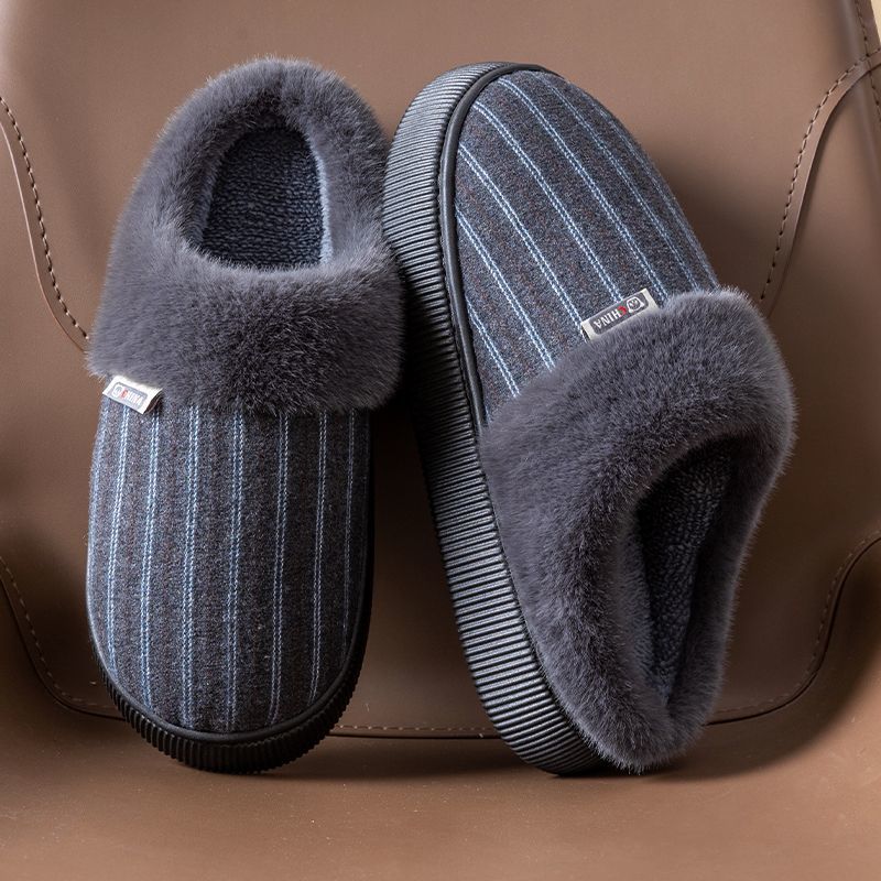 

Мужские хлопковые тапочки большого размера, зимние утолщенные и теплые плюшевые тапочки 46-47 серый