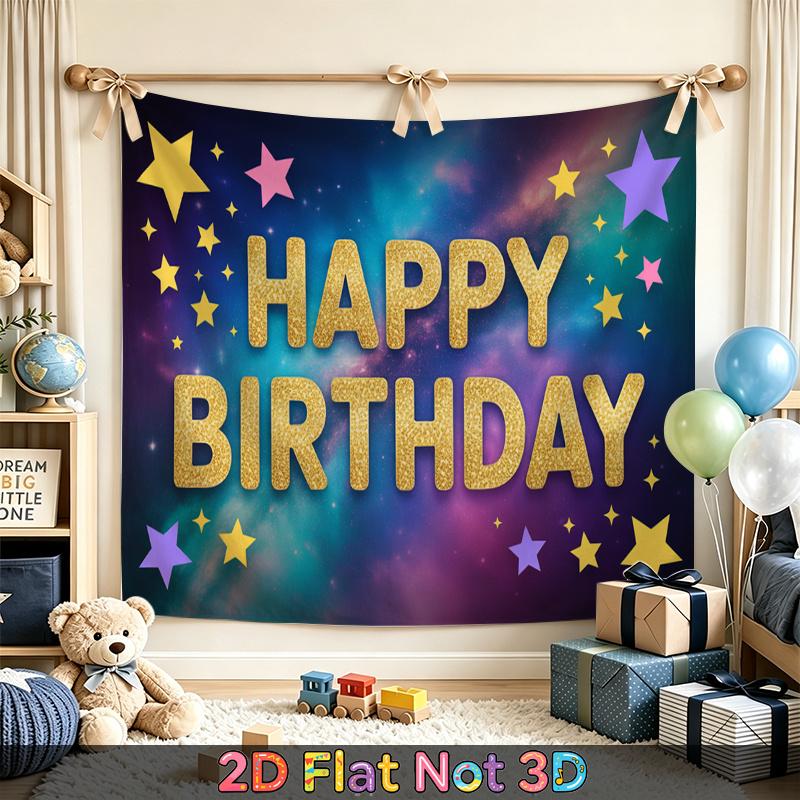 Party Backdrop Happy Birthday Birthday Stars Photo Booth Background Front Door Decor