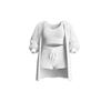 2026 Autumn/Winter Knit Plush Long-Sleeve Jacket, Vest, Shorts, and Three-Piece Set