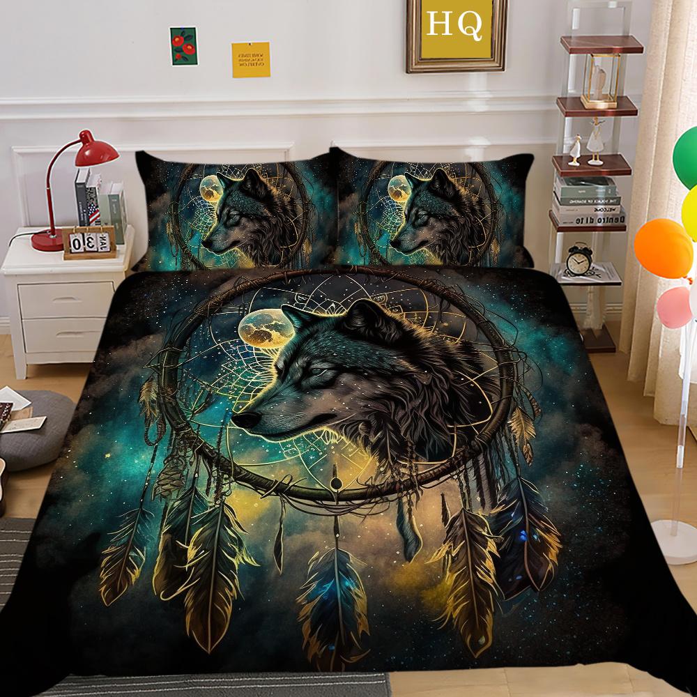 Zestaw poszewek na kołdrę z nadrukiem wilka Zestaw pościeli z mikrofibry w rozmiarze King Cover Boy Teen wysokiej jakości tekstylia domowe