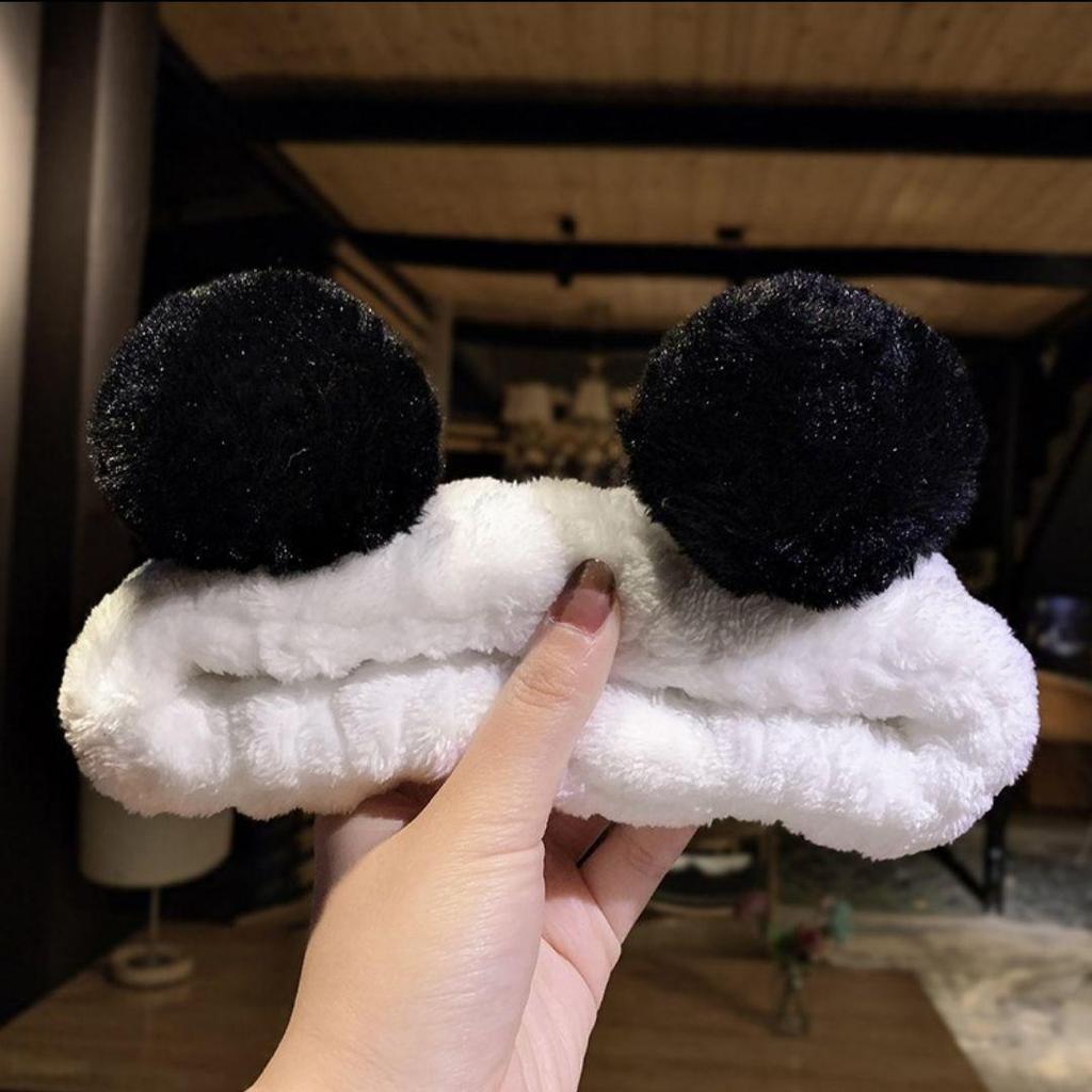 Women's Cute Rabbit Ears Bowknot Face Wash Headband Hair Tie Accessories