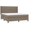 Maison Exclusive - Sommier à lattes de lit matelas et LED Taupe 160x200 cm Tissu