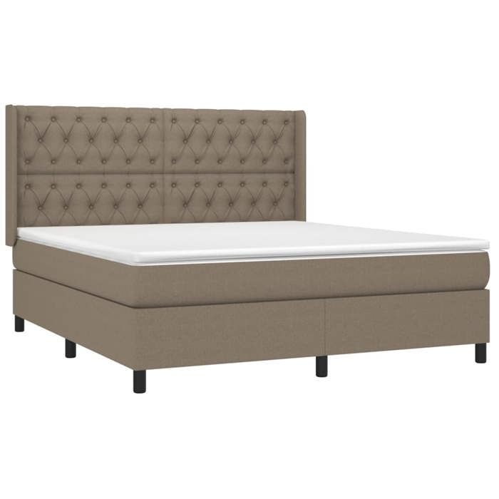 Maison Exclusive - Sommier à lattes de lit matelas et LED Taupe 160x200 cm Tissu