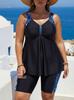 Set Tankini con Gonna Floreale Blu e Bianco Taglie Forti: 6x Costumi da Bagno Due Pezzi