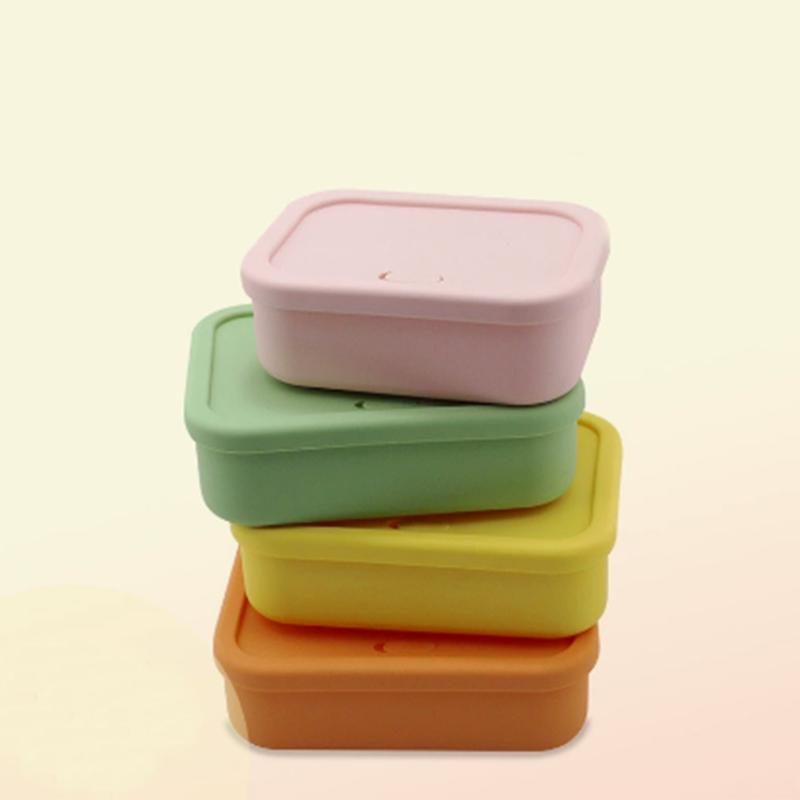 Silicone sealed fresh-keeping lunch box storage box, three compartment food grade complementary food box