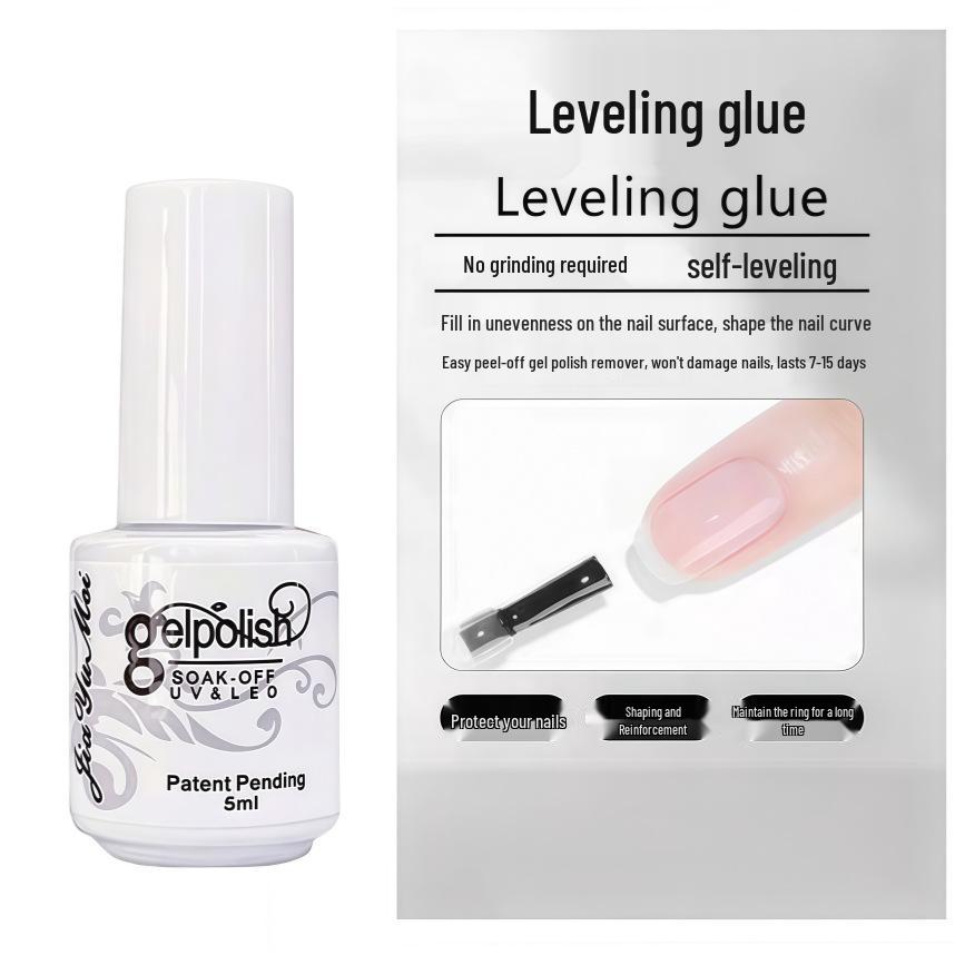 Nail Art Gel Set: Removable Base, Strengthening Gel, Matte Top Coat, No-Wipe Adhesive Gel Polish