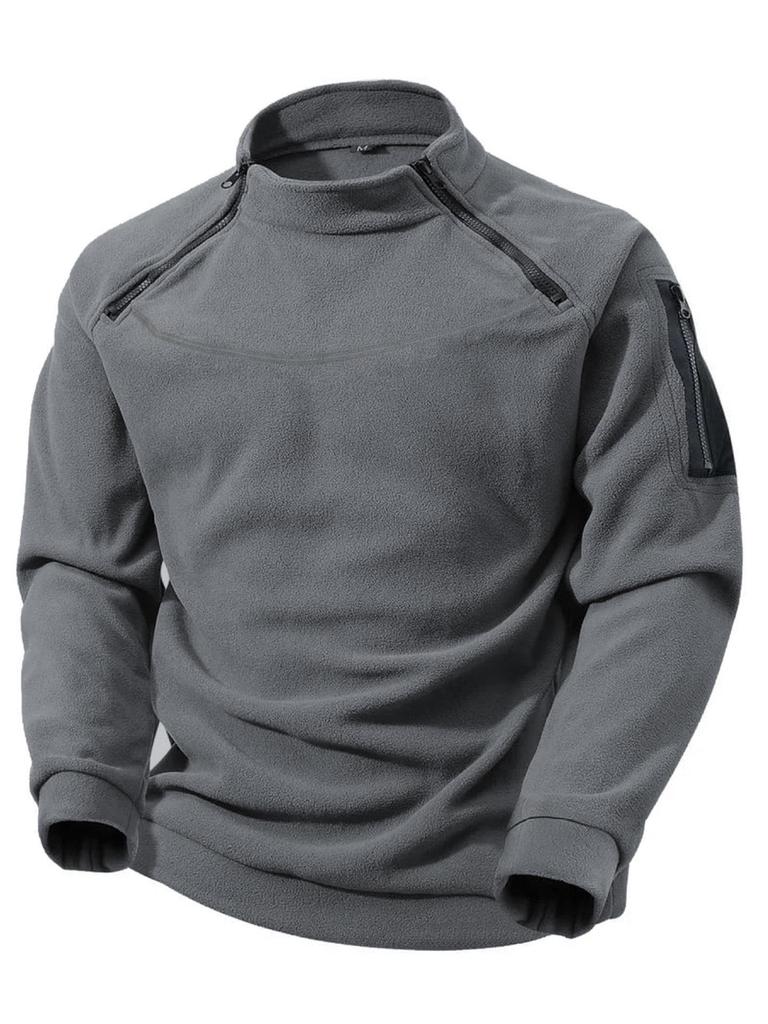 Men's Double Zipper Collar Hoodie - Autumn/Winter Trendy Street Casual Jacket