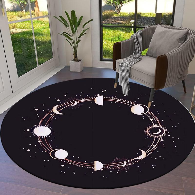 1pc Office Carpet Chair Mats Moon Phases Circle Artwork Perfect for Decorating Office Chairss, Or Bedrooms.YDT389
