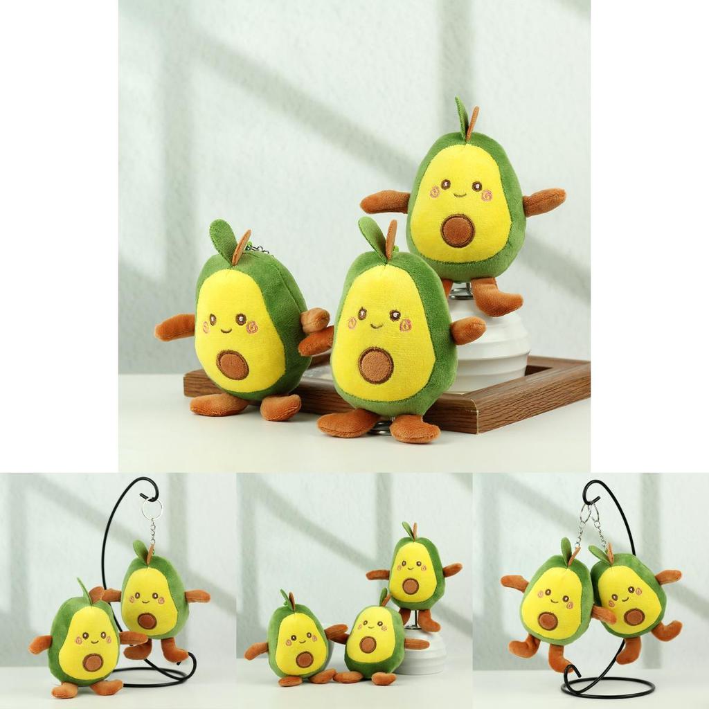 Delightful Four-inch Avocado Plush Doll Keychain Essential Cute Bag Decoration For Kids