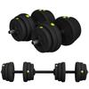 2 In 1 Dumbbell Set Long And Short Barbell 25 Kg Non Slip Floor Friendly Black Green
