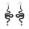 Retro Black Snake Earrings - European & American Style, Versatile Street Wear, Hip Hop Inspired