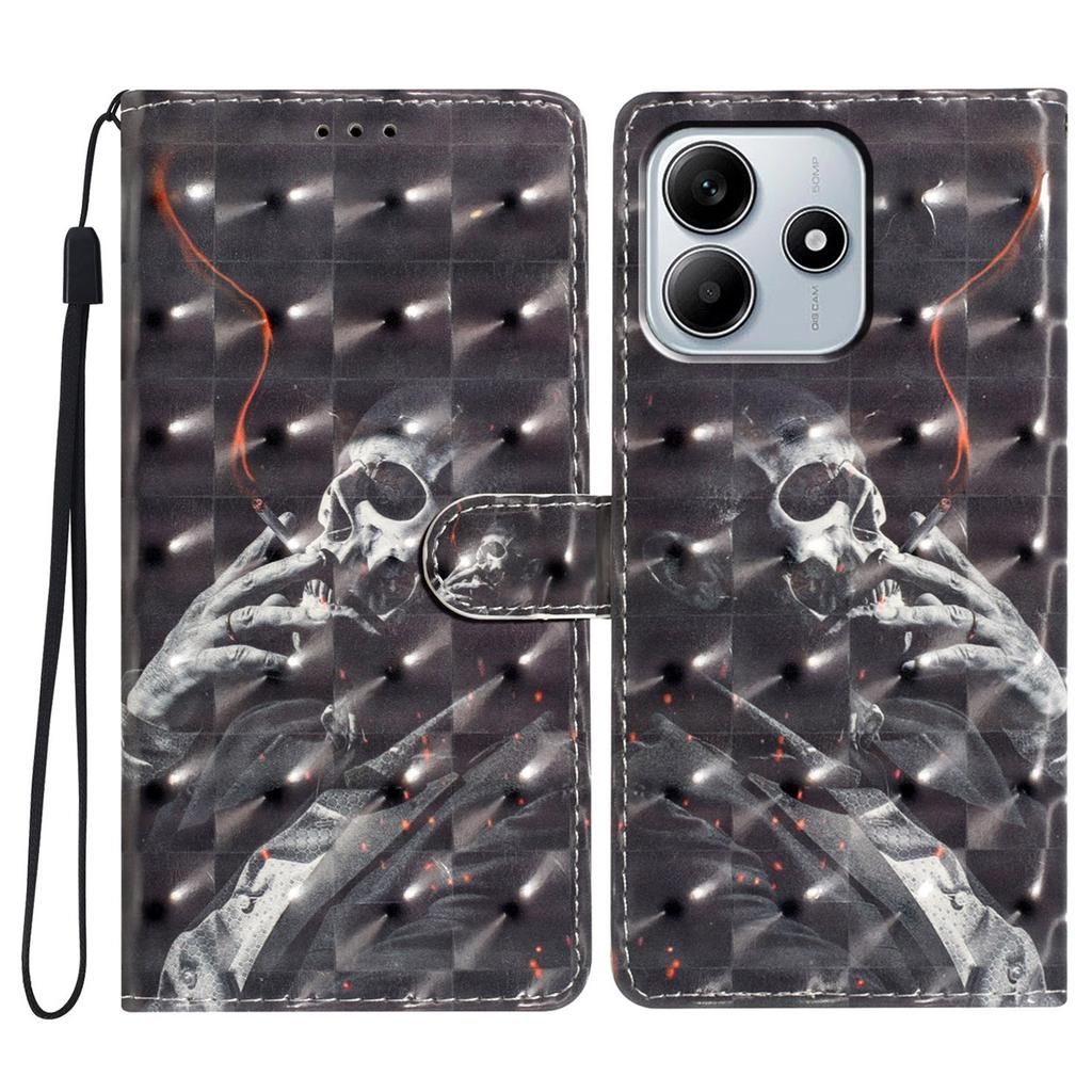 Etui dla Xiaomi Redmi Note 14 5G, Portfel ze skóry PU, Pokrowiec na telefon z nadrukiem 3D