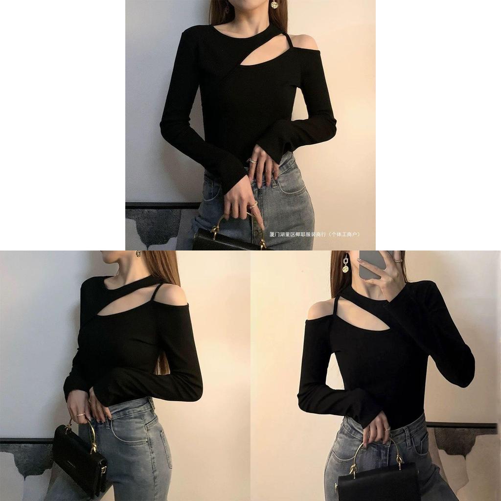 Spring Off Shoulder Tshirt For Women With Embroidered Detailing And Oversize Fit